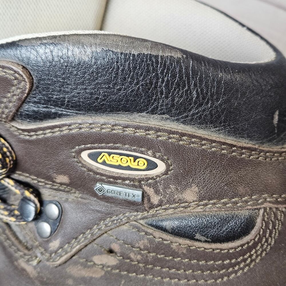 ASOLO TPS 520 Men's Brown US 10.5 GORE-TEX Vibram Leather Hiking Boots *Scuffed - Picture 9 of 10
